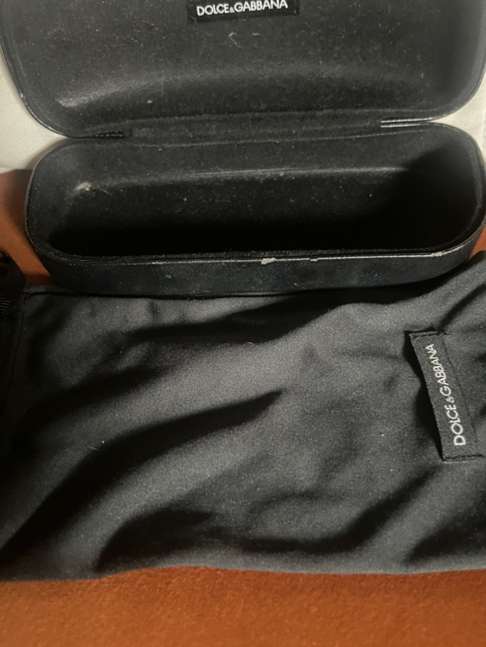 Dolce & Gabbana Black Sunglasses Case with Black Drawstring Pouch - Picture 3 of 4